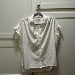 Madewell short sleeve button up white shirt